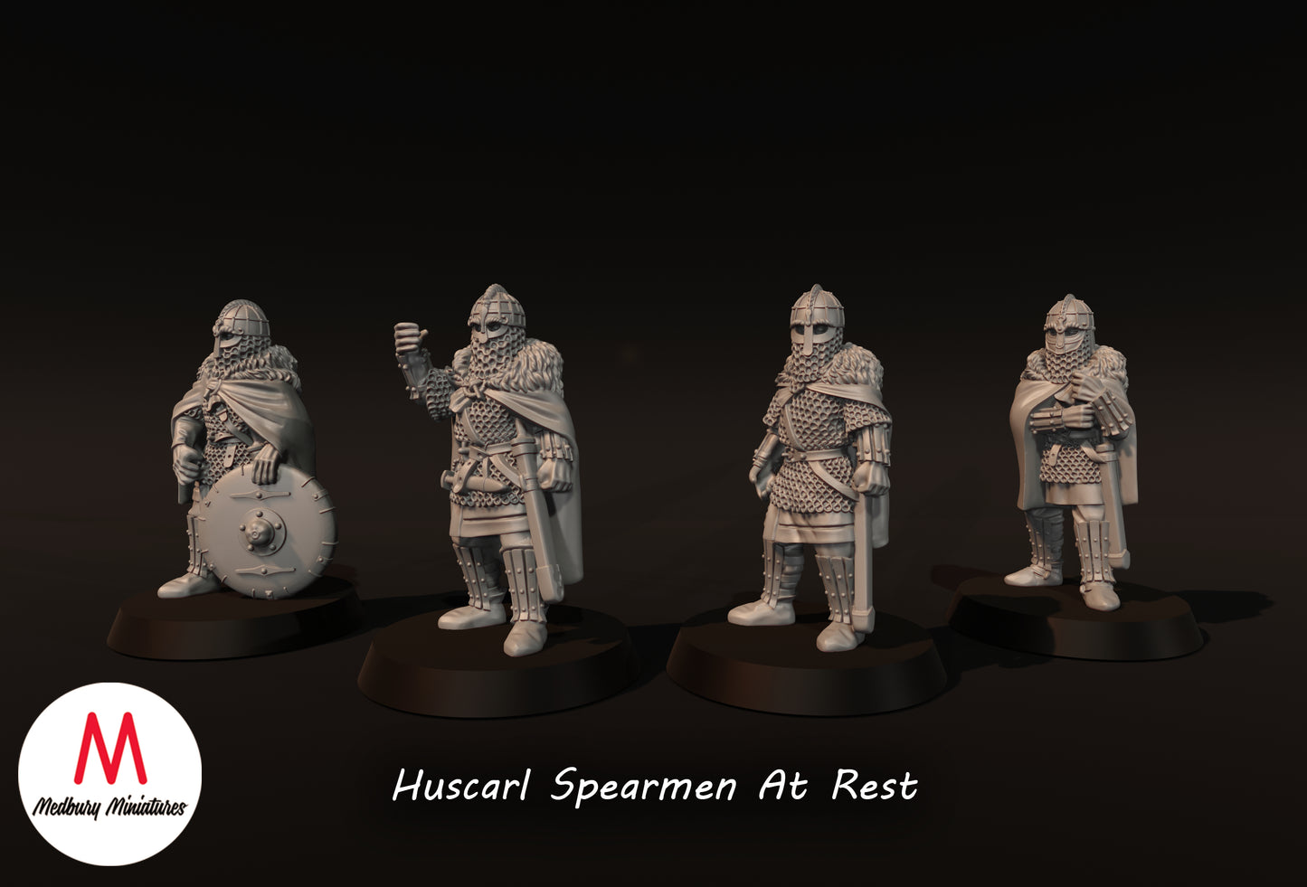 Huscarl Spearmen At Rest - Medbury Miniatures