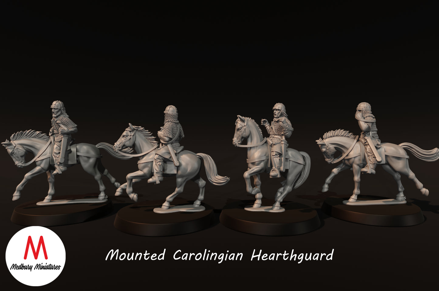 Karolingische Herdwache zu Pferd - Medbury Miniatures