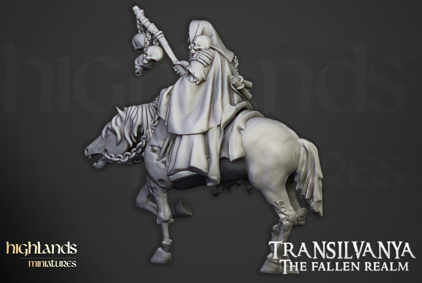 The Necromancer on Foot and Mounted - Highlands Miniatures