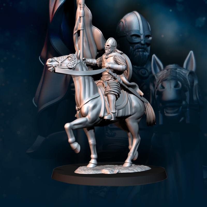 West Human sur un cheval avec une bannière - Davale Games