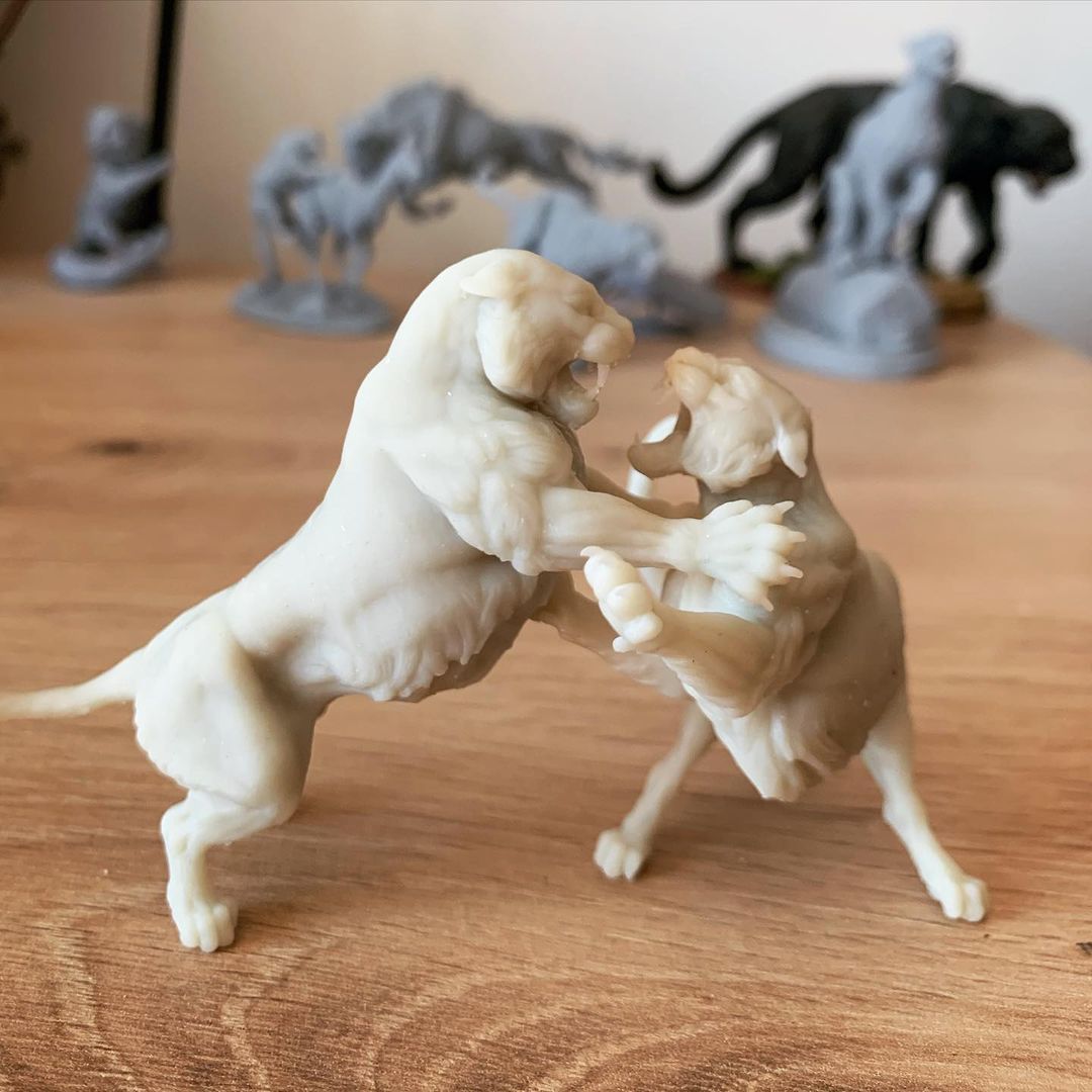 Kampf des bengalischen Tigers - Animal Den Miniatures