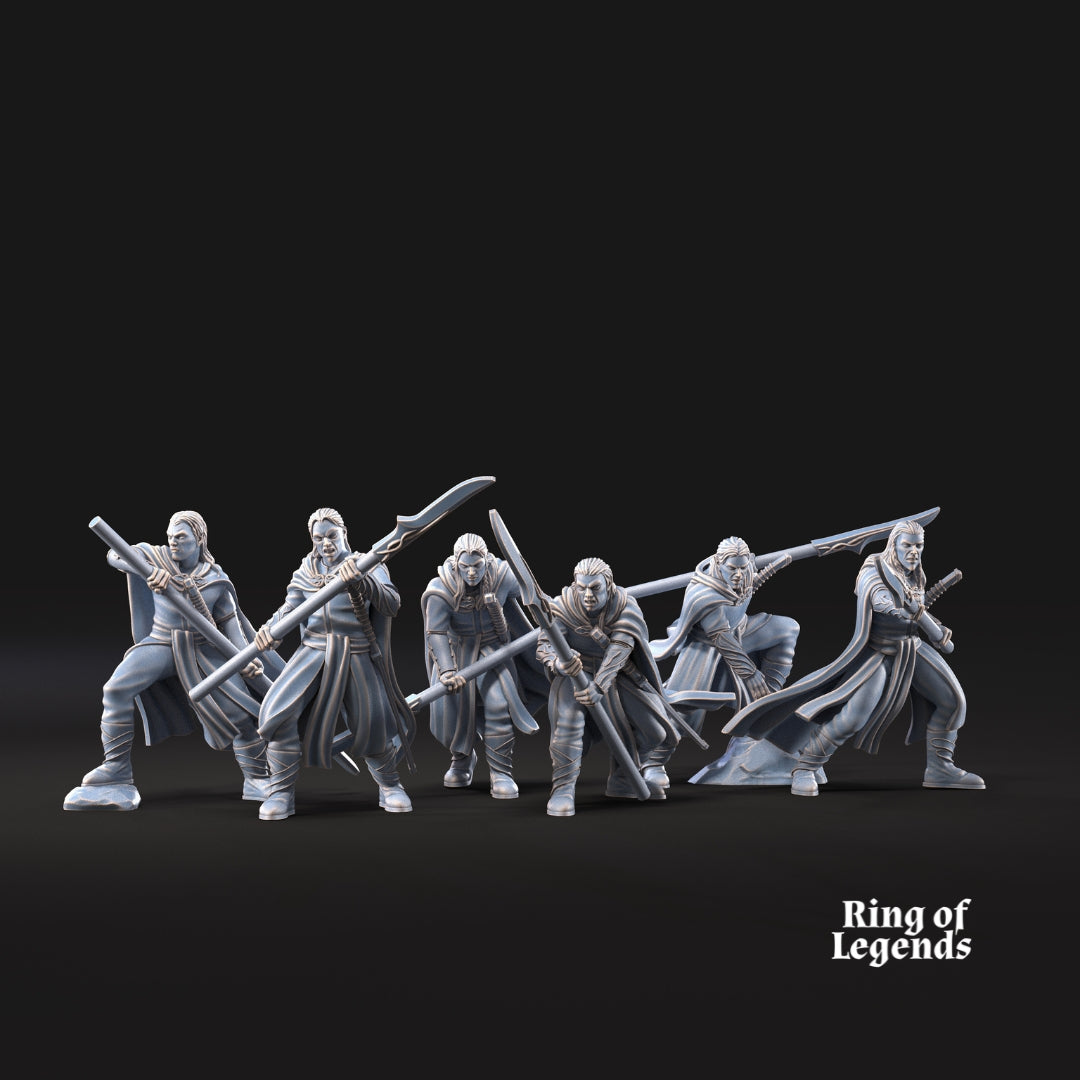 6x Forest guardians Spearmen | Galanthir Elves | Ring Of Legends - Dav ...