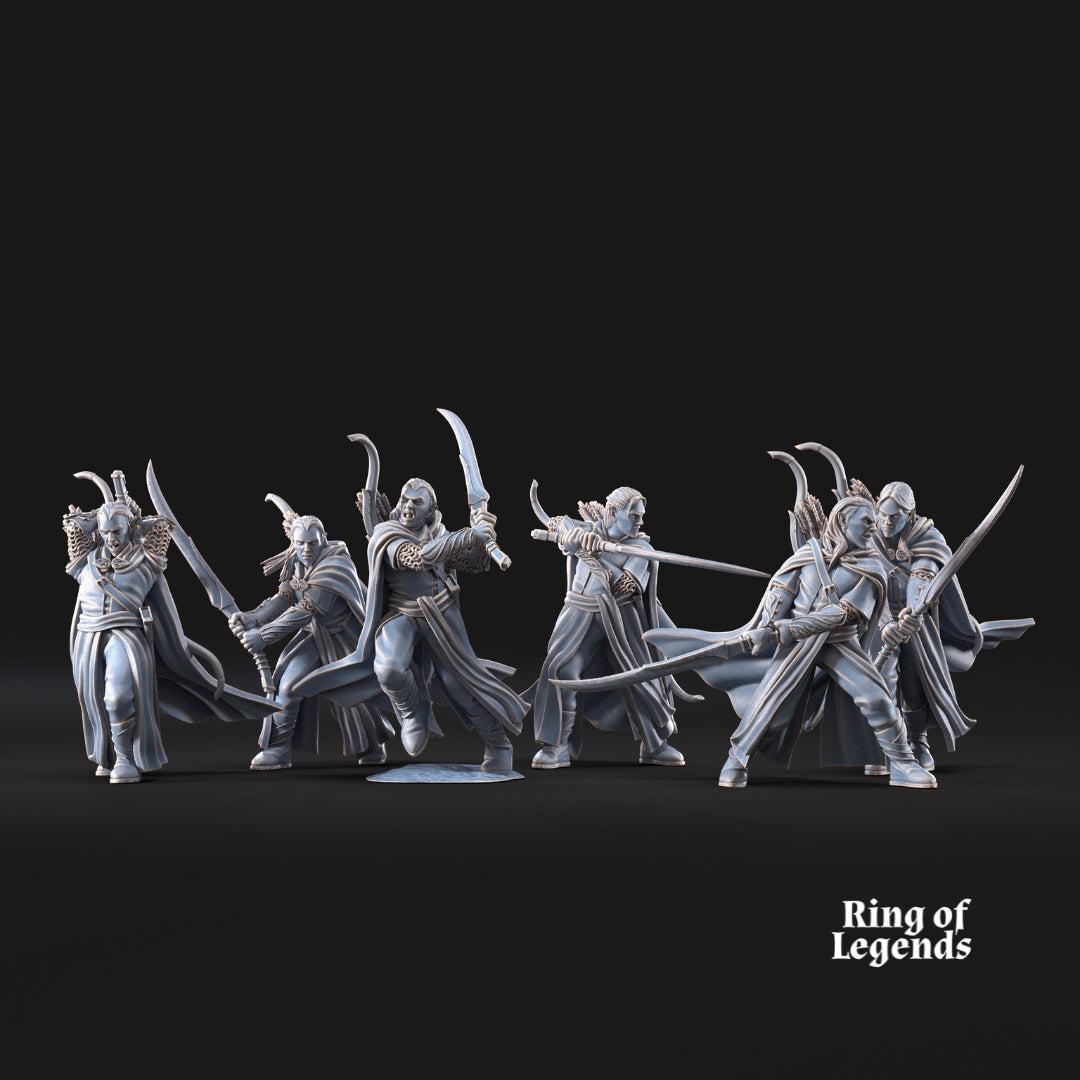 6x Forest guardians with sword | Galanthir Elves | Ring Of Legends - Davale Games