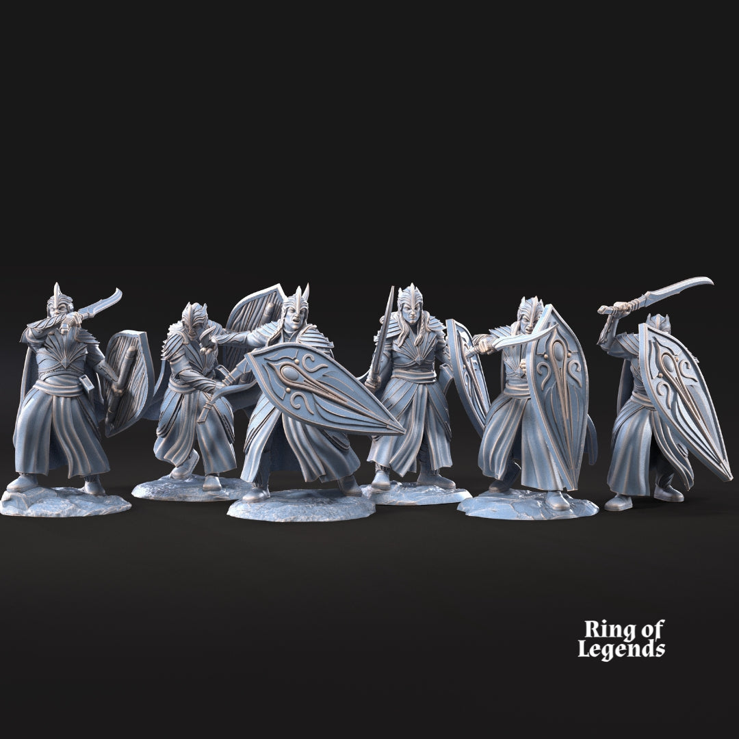 6x Galanthir Elves Sword and Shield | Galanthir Elves | Ring of Legends - Davale Games