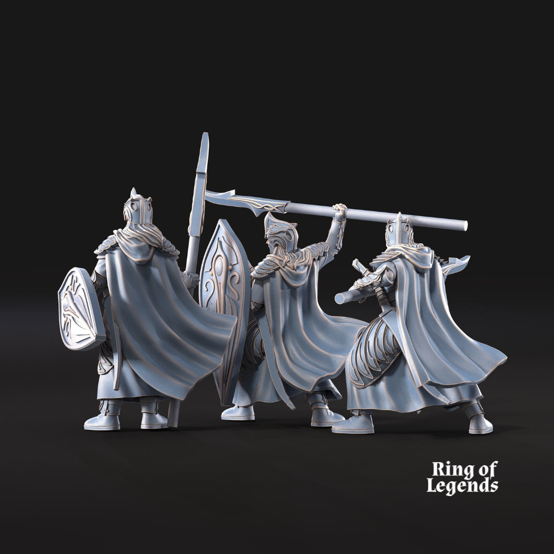6x Spearmen with opt. shield | Galanthir Elves | Ring Of Legends - Davale Games