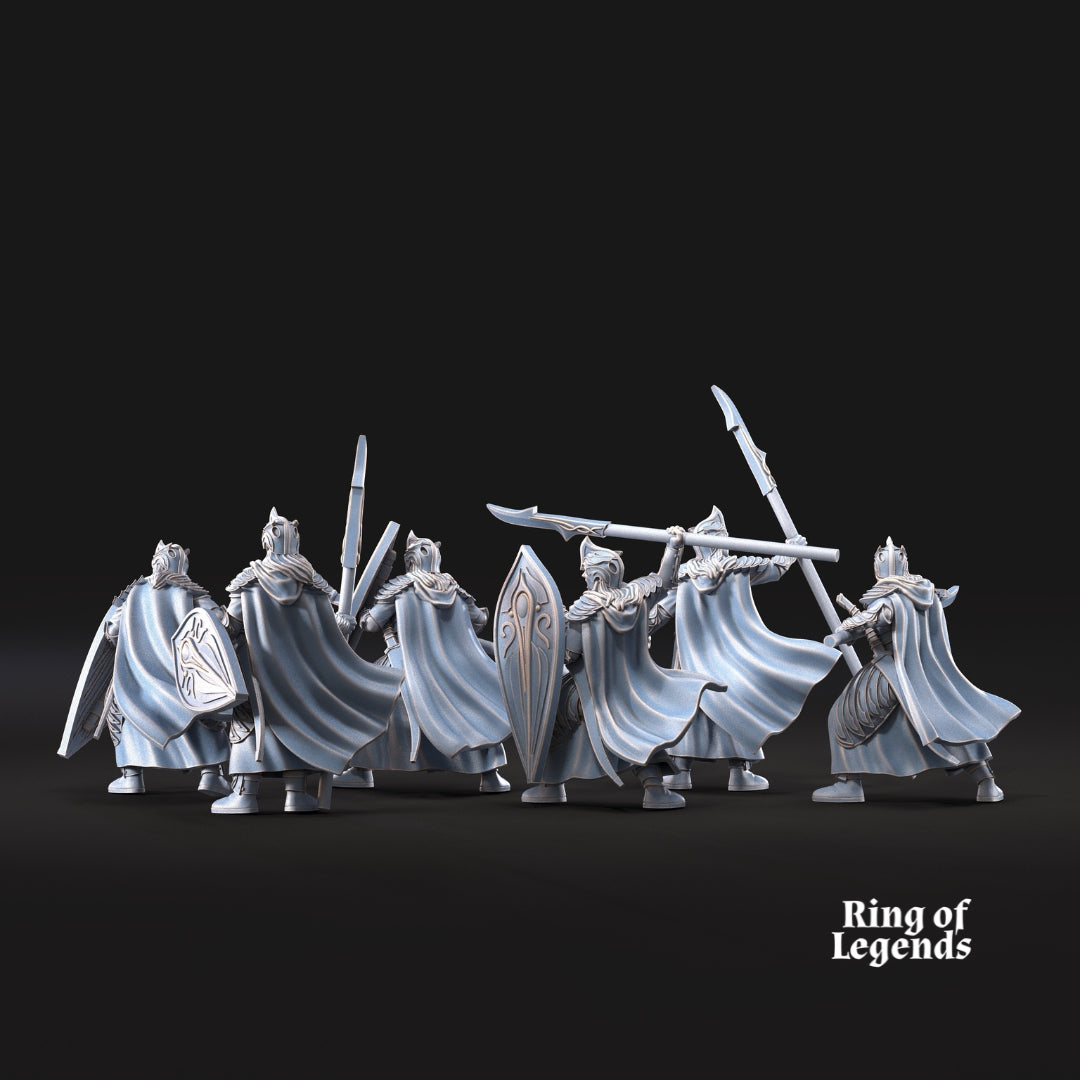 6x Spearmen with opt. shield | Galanthir Elves | Ring Of Legends - Davale Games
