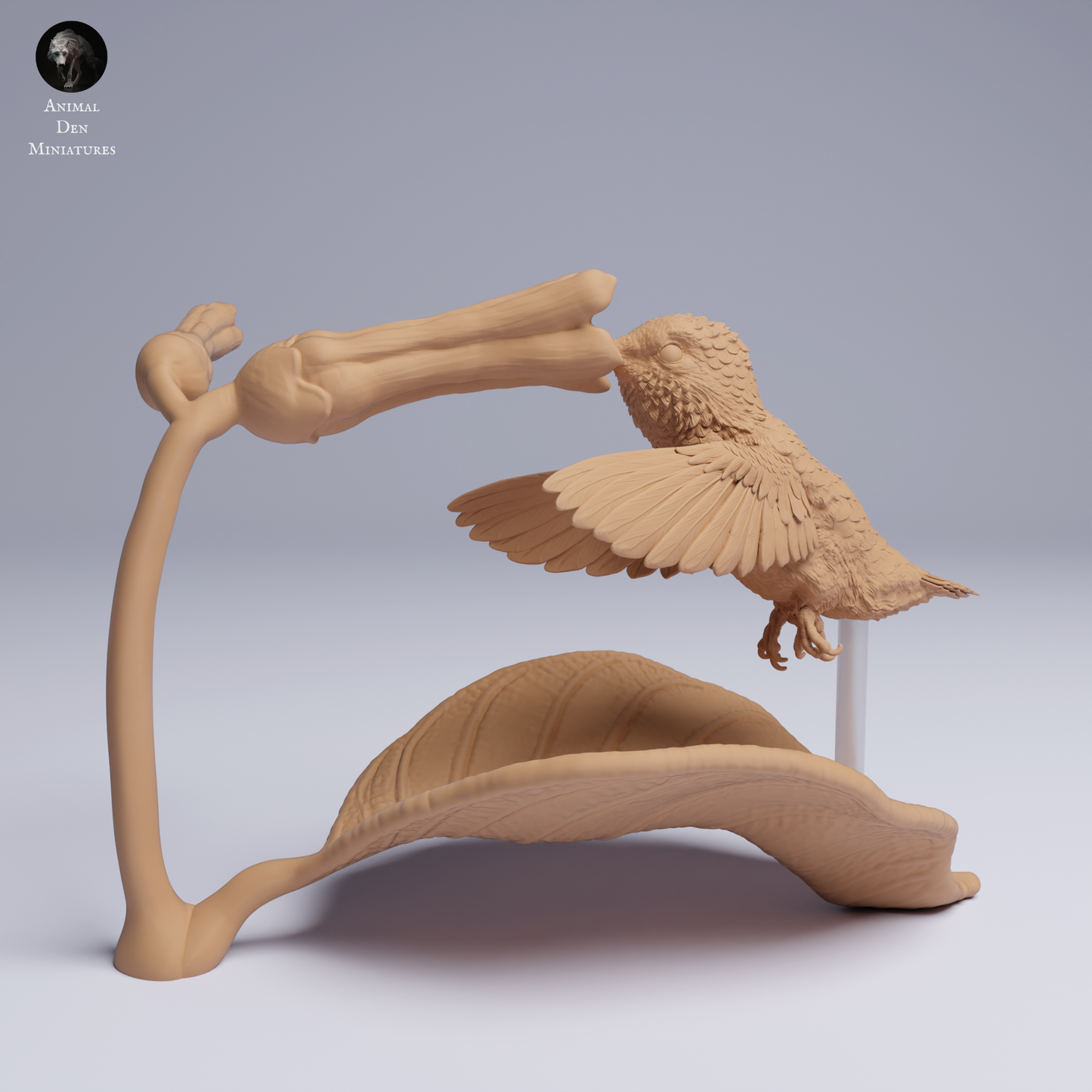 Bee Hummingbird and Flower - Animal Den Miniatures