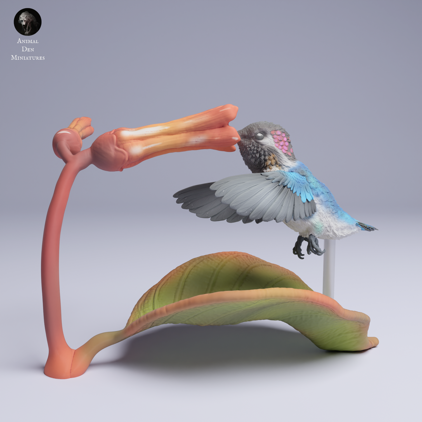 Bee Hummingbird and Flower - Animal Den Miniatures