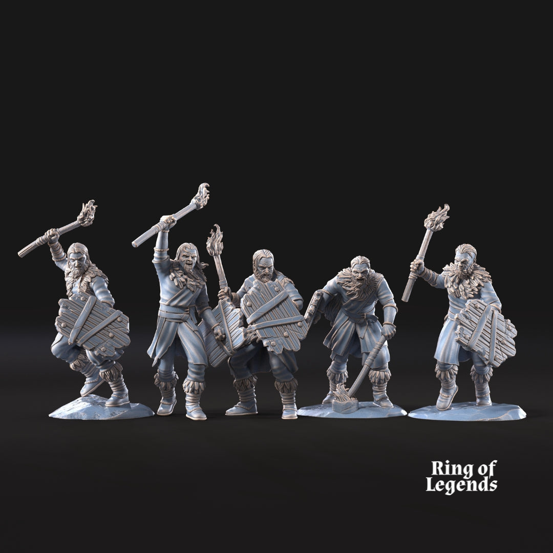 5x Fellmount Reavers with Torches and Optional Shields - Ring Of Legends - Davale Games