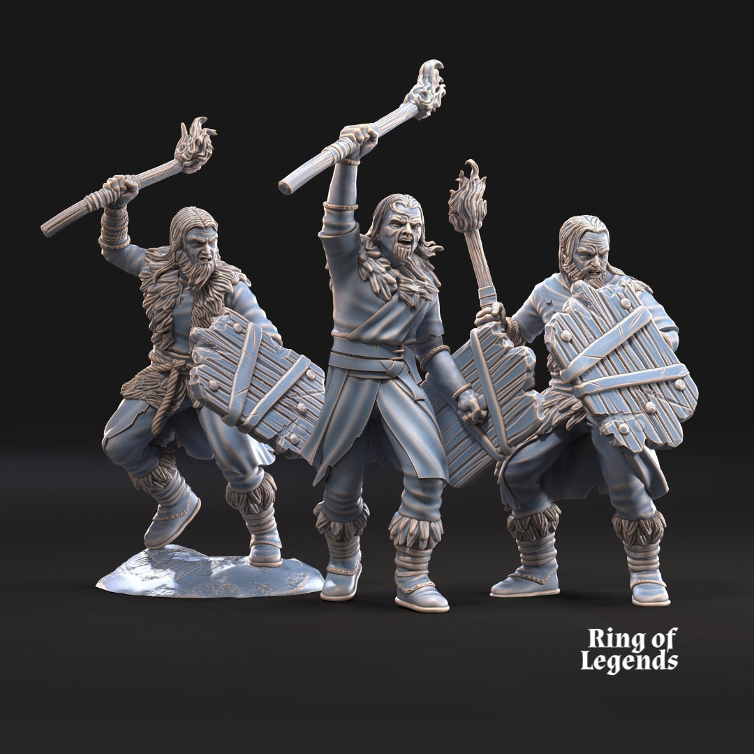 5x Fellmount Reavers with Torches and Optional Shields - Ring Of Legends - Davale Games