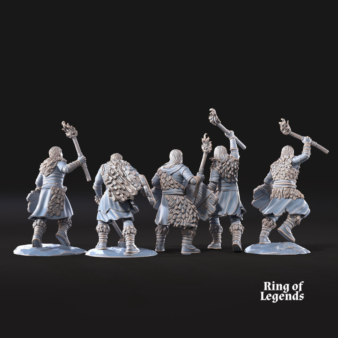 5x Fellmount Reavers with Torches and Optional Shields - Ring Of Legends - Davale Games