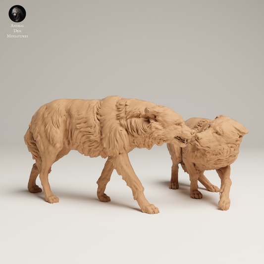 Grey Wolves Aggresive - Animal Den Miniatures