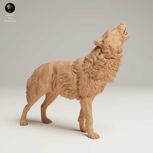 Grey Wolf Howl - Animal Den Miniatures