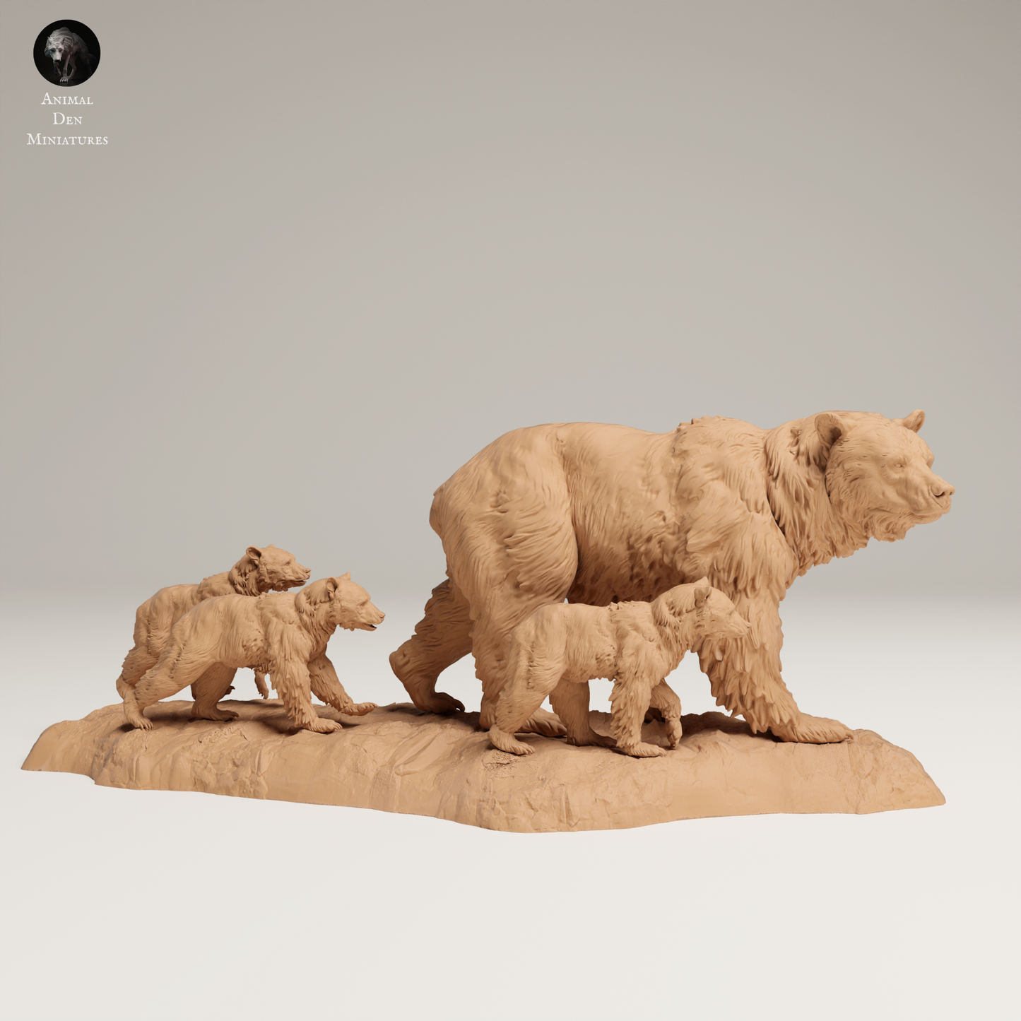 Grizzly Family - Animal Den Miniatures