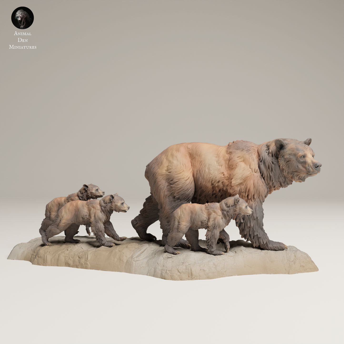 Grizzly Family - Animal Den Miniatures