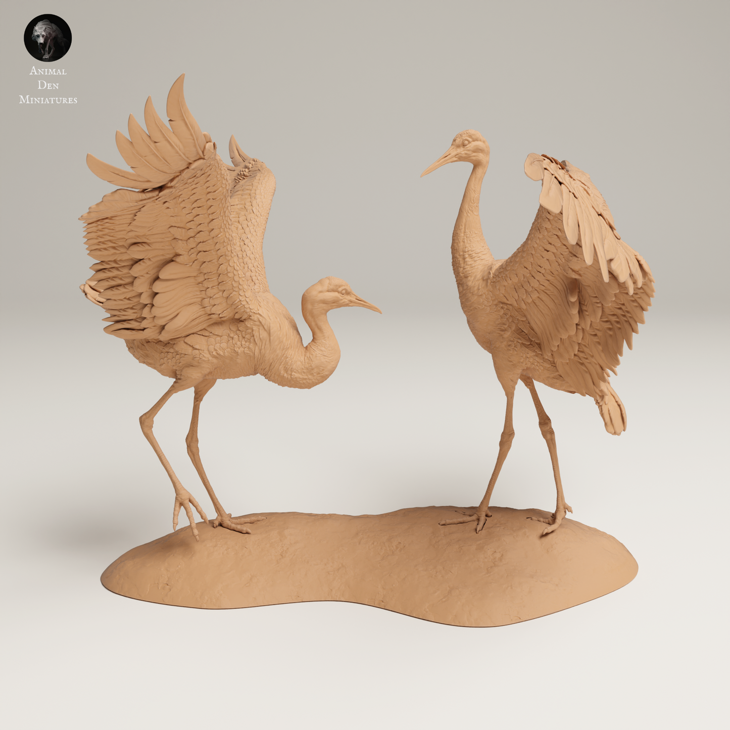 Greater Sandhill Cranes Dance - Animal Den Miniatures