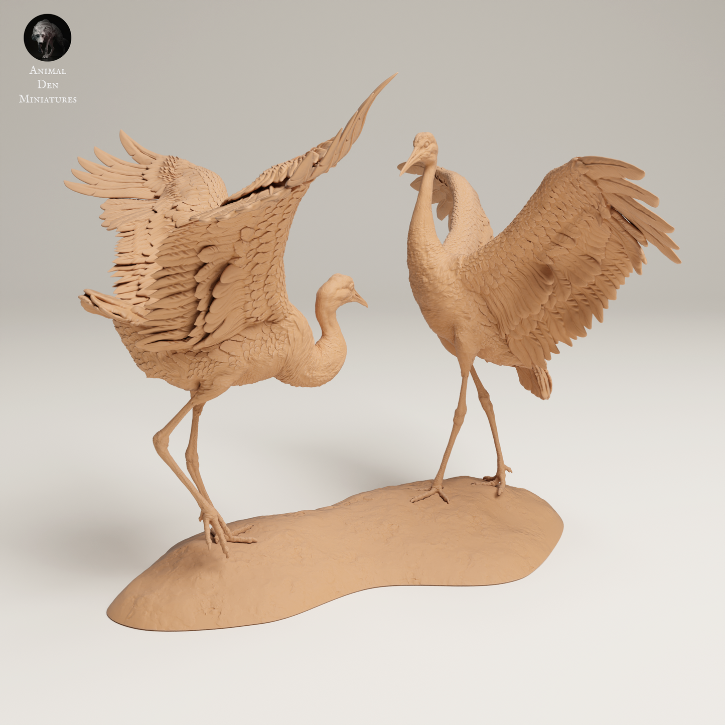 Greater Sandhill Cranes Dance - Animal Den Miniatures