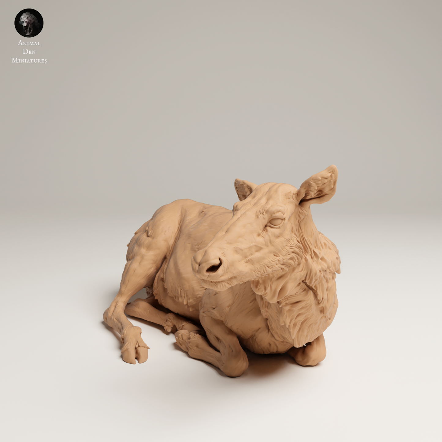 Rocky Mountain Elk Cow Lying - Animal Den Miniatures
