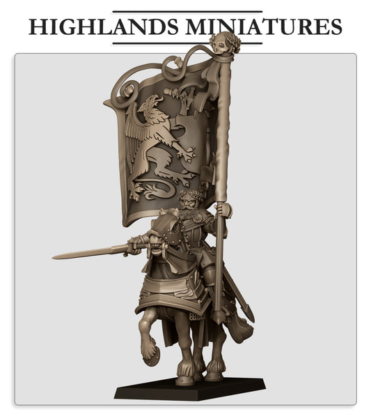 Sunland Battle Standard Bearer on Foot and Mounted - Highlands Miniatures