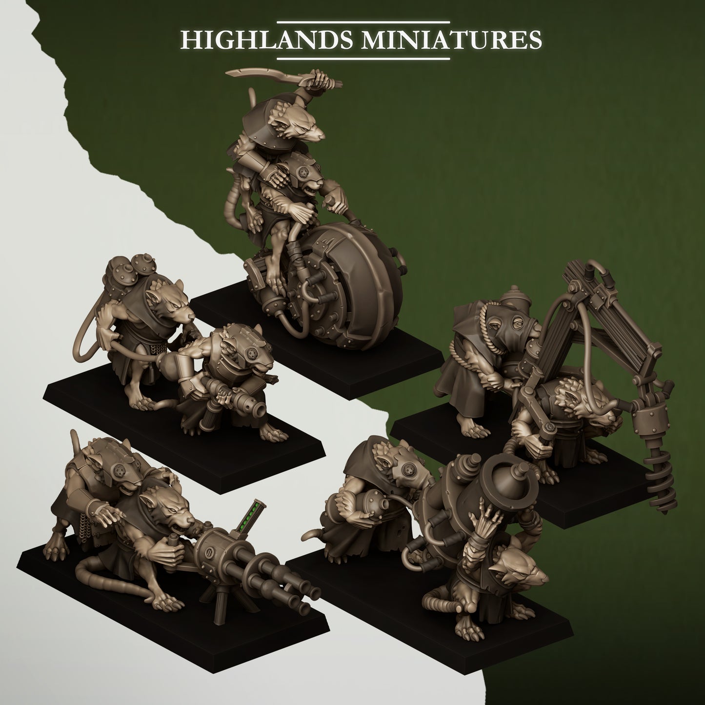 Sewer Vermin Heavy Weapons Teams - Highlands Miniatures