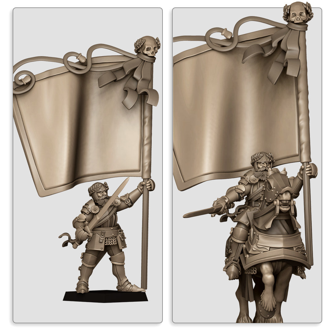 Sunland Battle Standard Bearer on Foot and Mounted - Highlands Miniatures