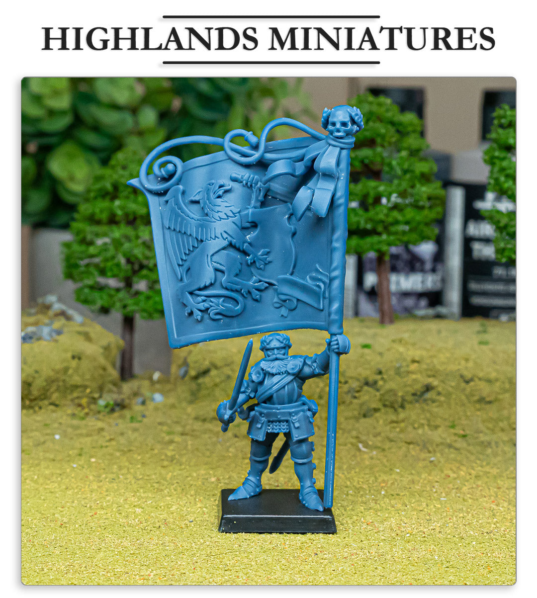 Sunland Battle Standard Bearer on Foot and Mounted - Highlands Miniatures