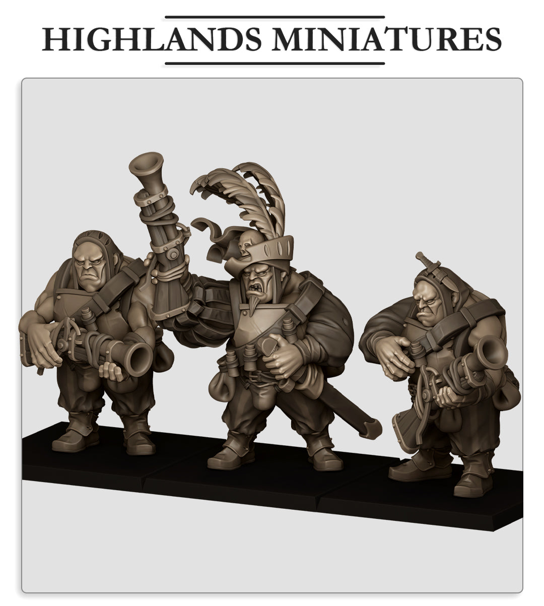 Sunland Ogres with Blunderbuss - Highlands Miniatures