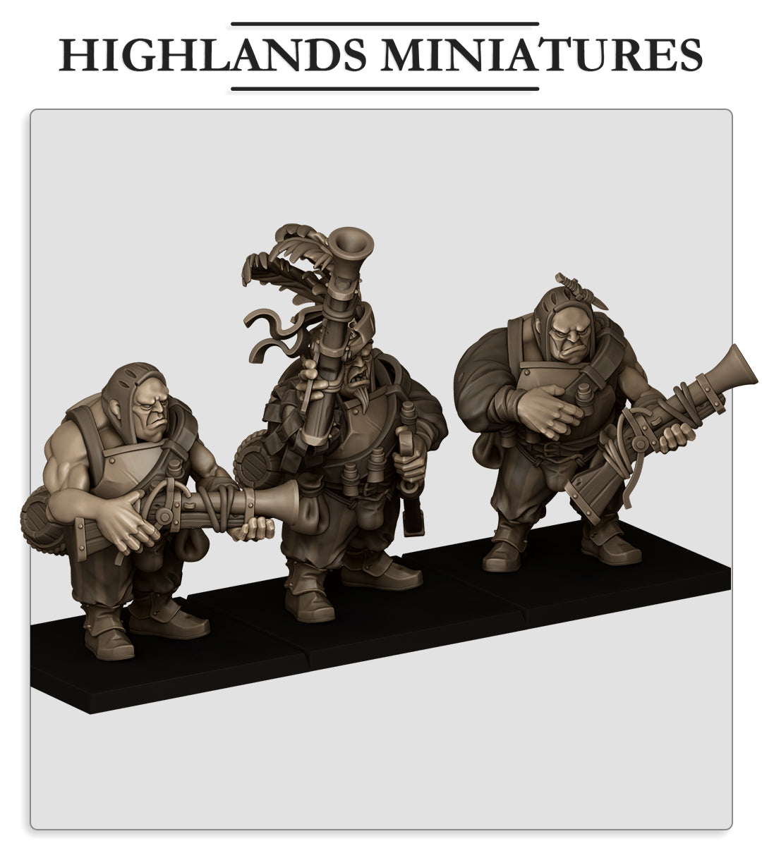 Sunland Ogres with Blunderbuss - Highlands Miniatures