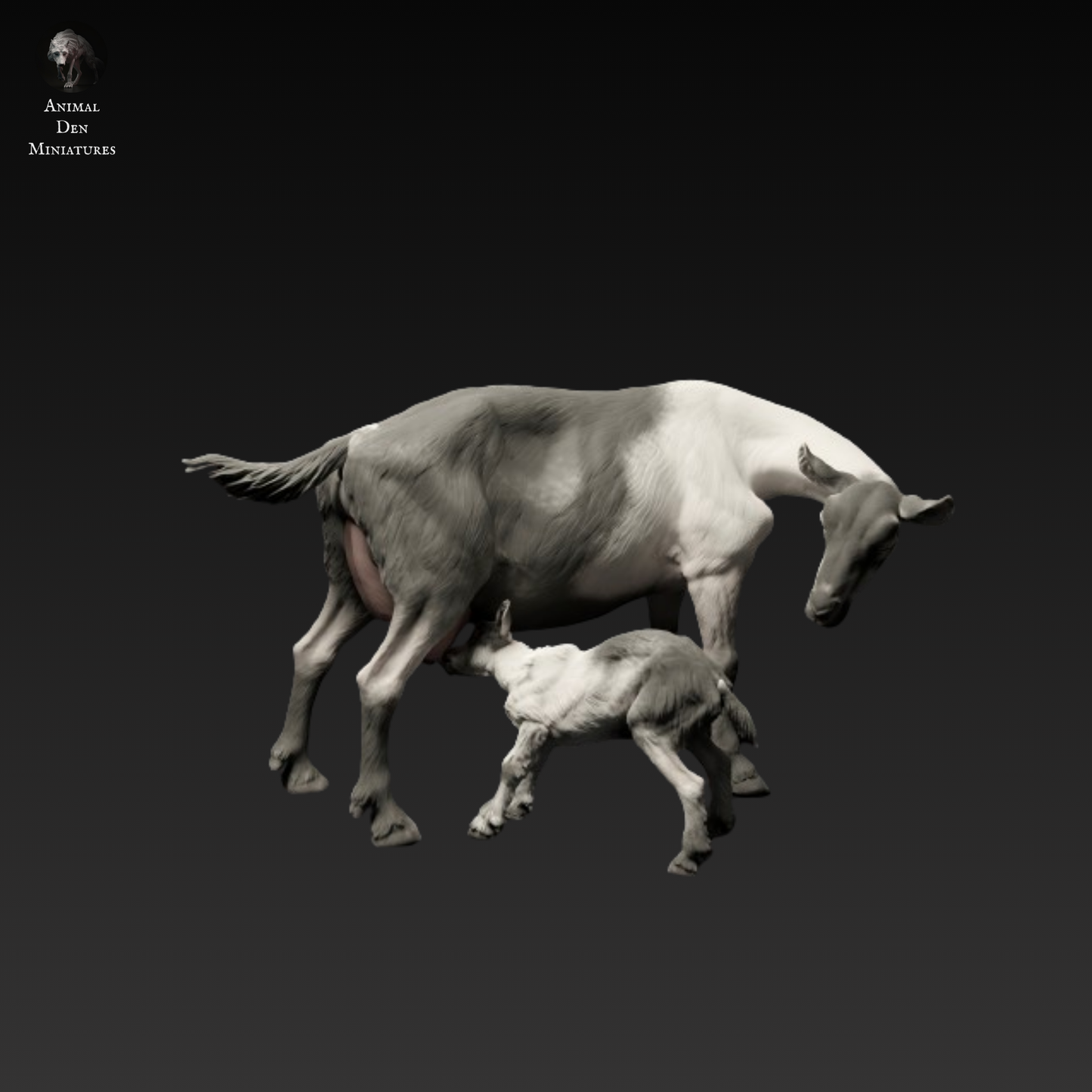 Alpine Goat With Kid - Animal Den Miniatures