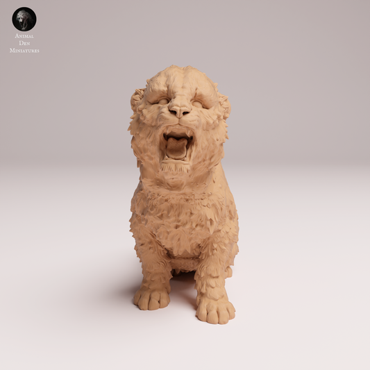 Amur Leopard Cub Roar - Animal Den Miniatures