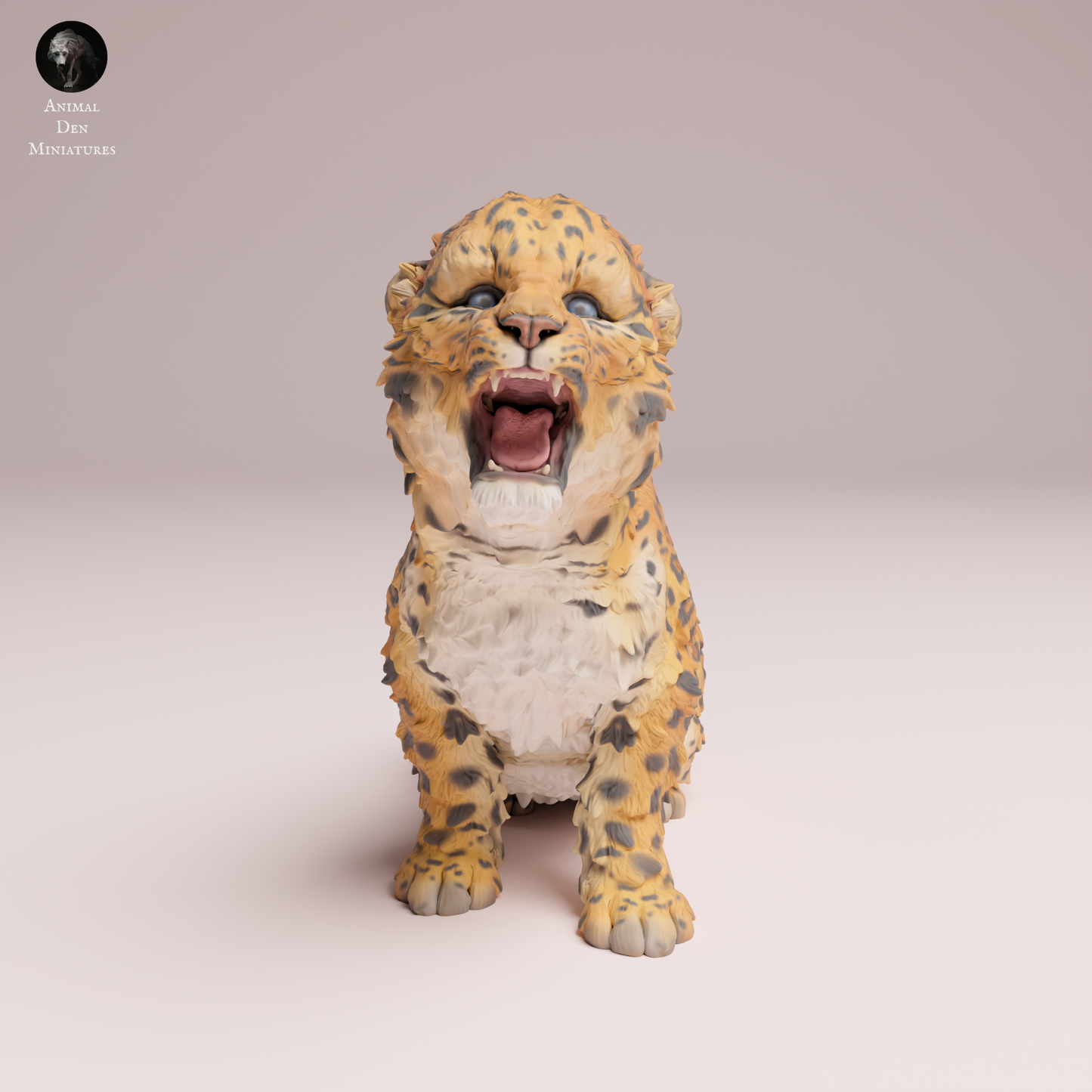 Amur Leopard Cub Roar - Animal Den Miniatures