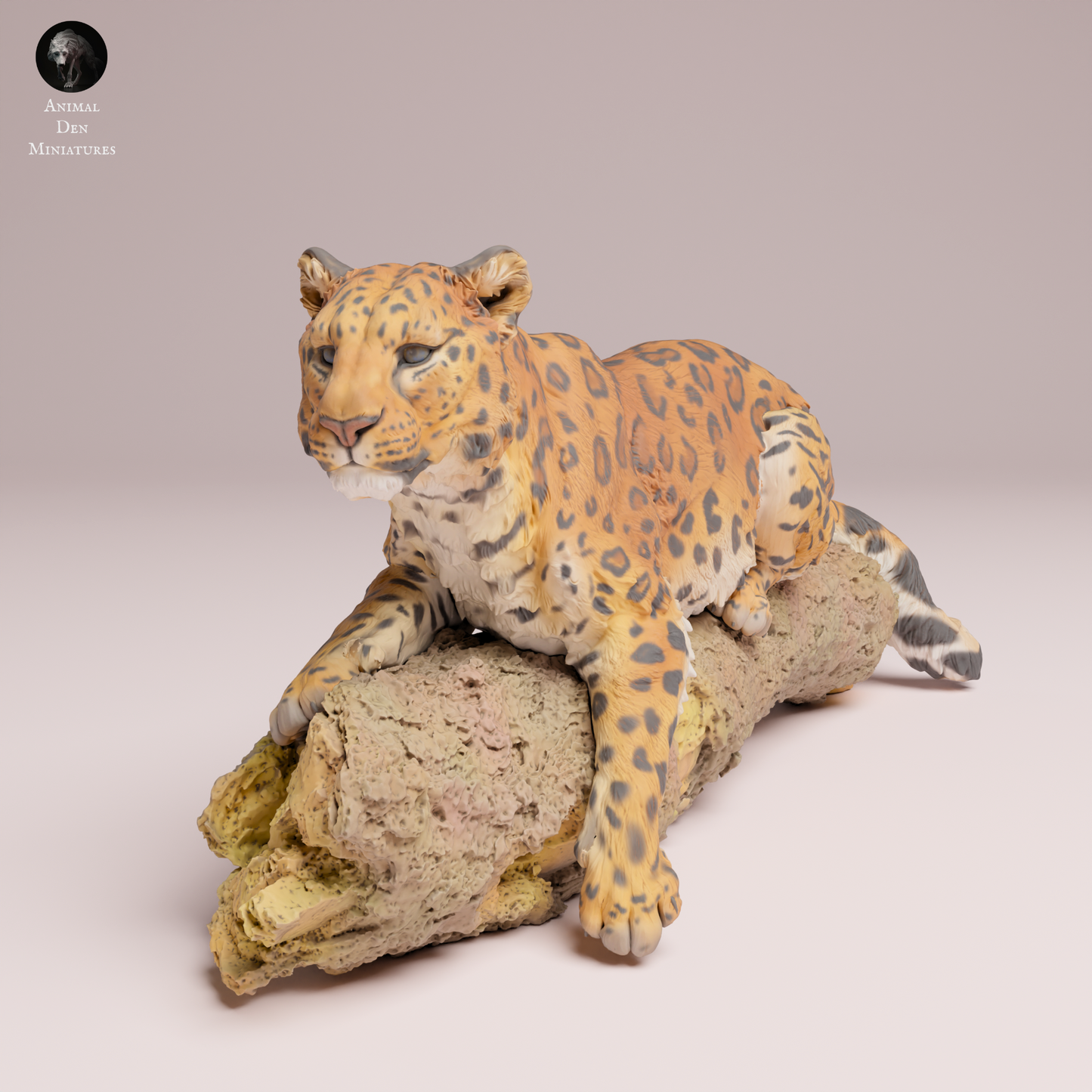Amur Leopard on a Tree - Animal Den Miniatures
