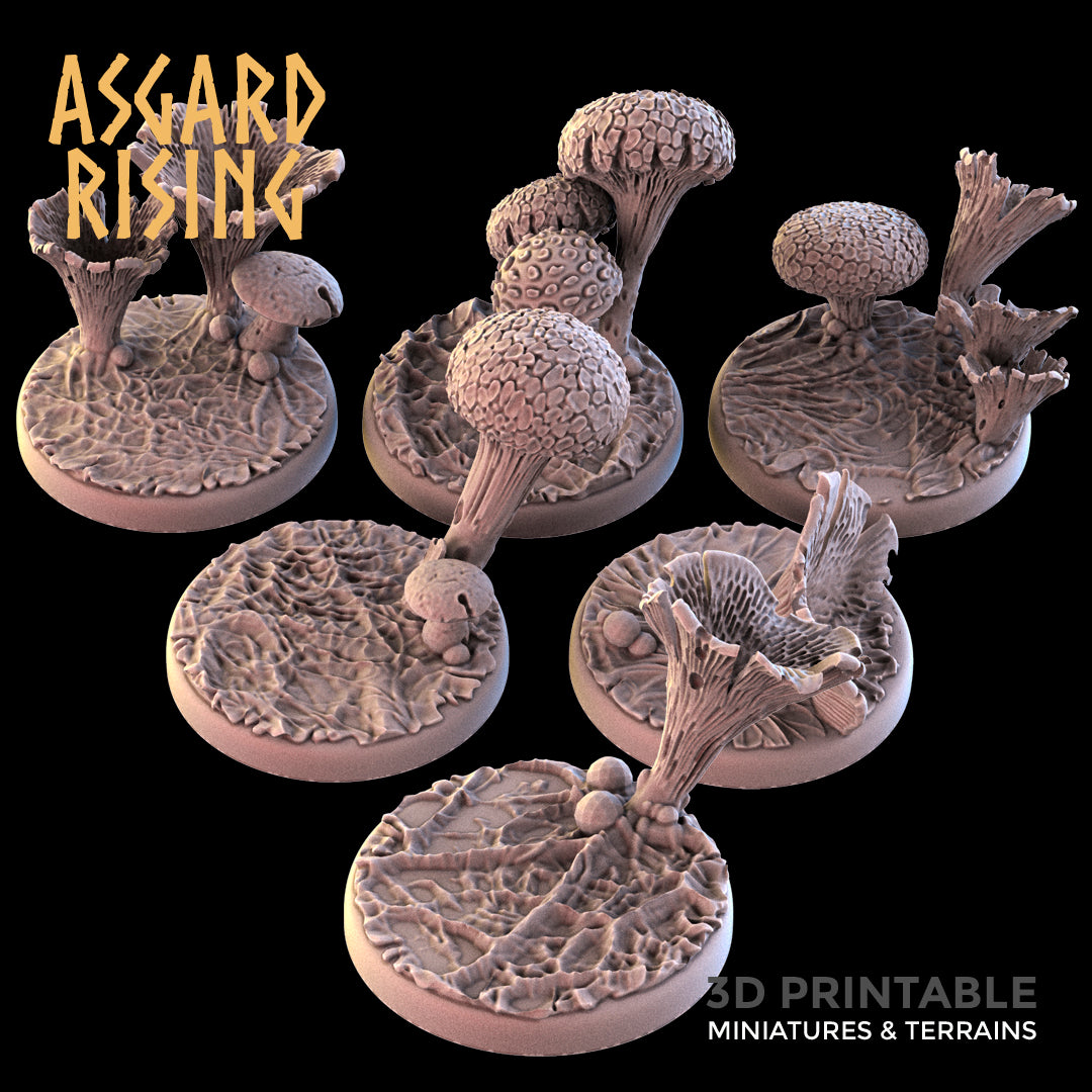FUNGI GROUND 6 x runde Sockel 25 mm - Asgard Rising