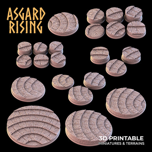 TEMPELTREPPEN-THEMA, Runde Sockel, SET - Asgard Rising