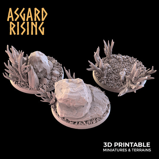 STONE HILL 3 x runde Sockel 40 mm – Asgard Rising