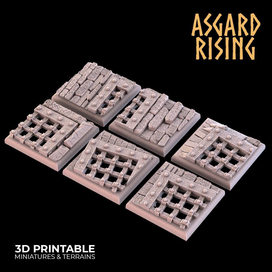 Tempelverlies - Satz quadratischer und rechteckiger Sockel - Asgard Rising
