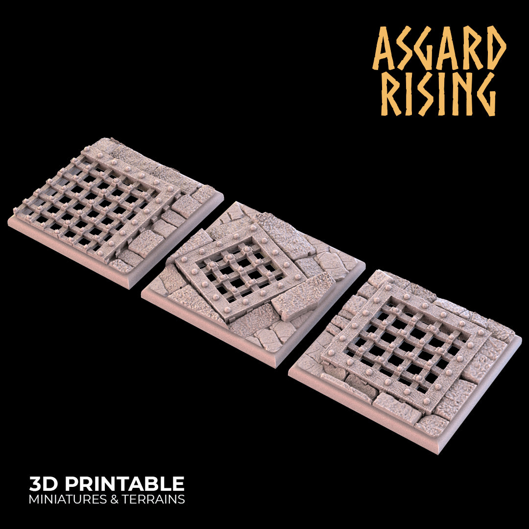Tempelverlies - Satz quadratischer und rechteckiger Sockel - Asgard Rising