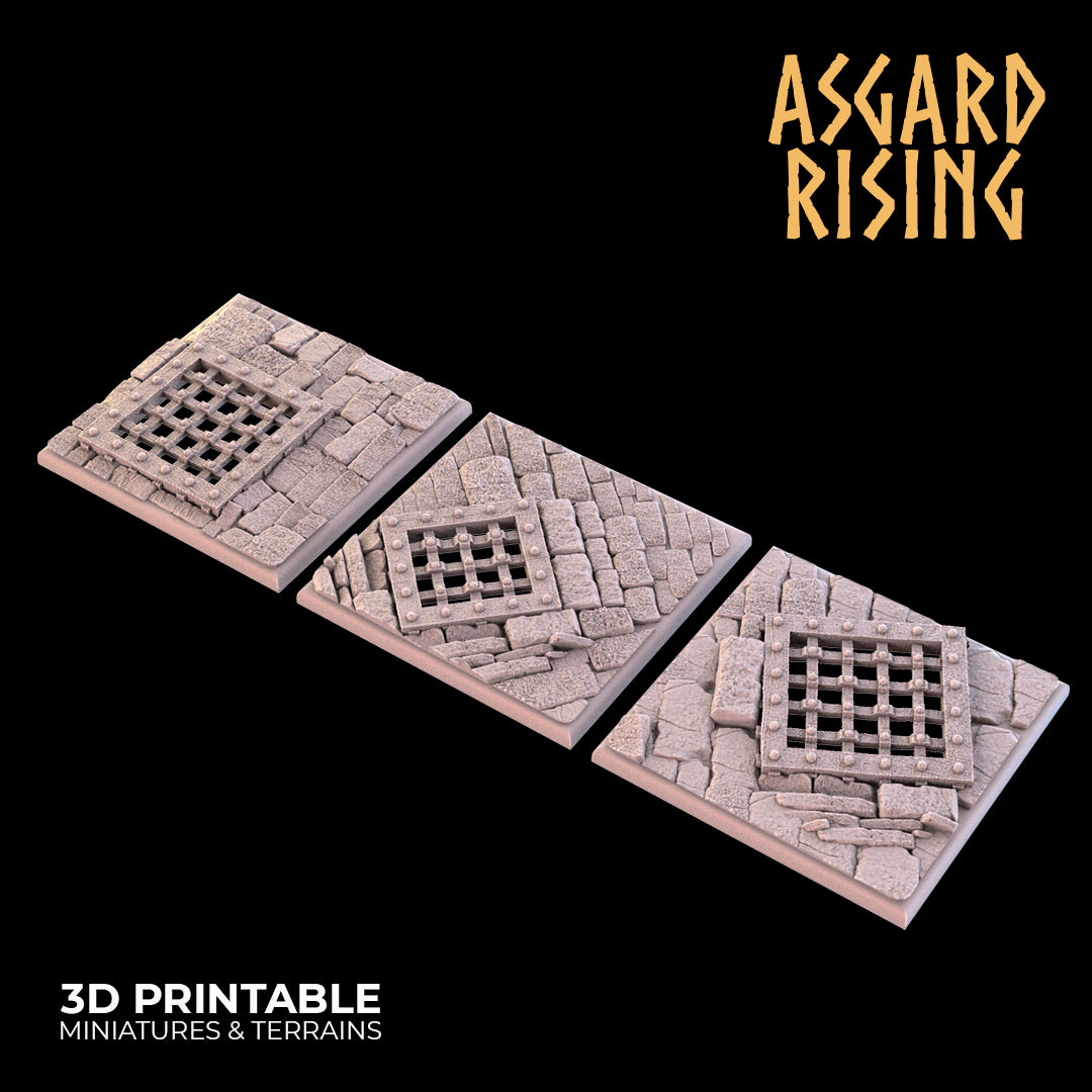 Tempelverlies - Satz quadratischer und rechteckiger Sockel - Asgard Rising