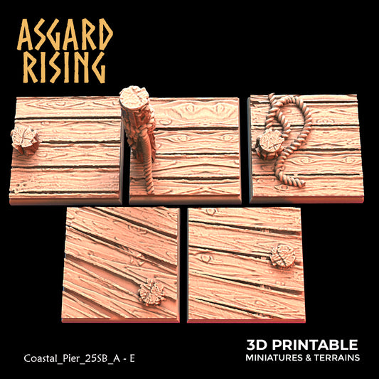 Küstenpier - 5 x 25 mm quadratische Basis (Ver. 1) - Asgard Rising