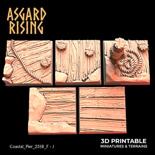 Küstenpier - 5 x 25 mm quadratische Basis (Ver. 2) - Asgard Rising
