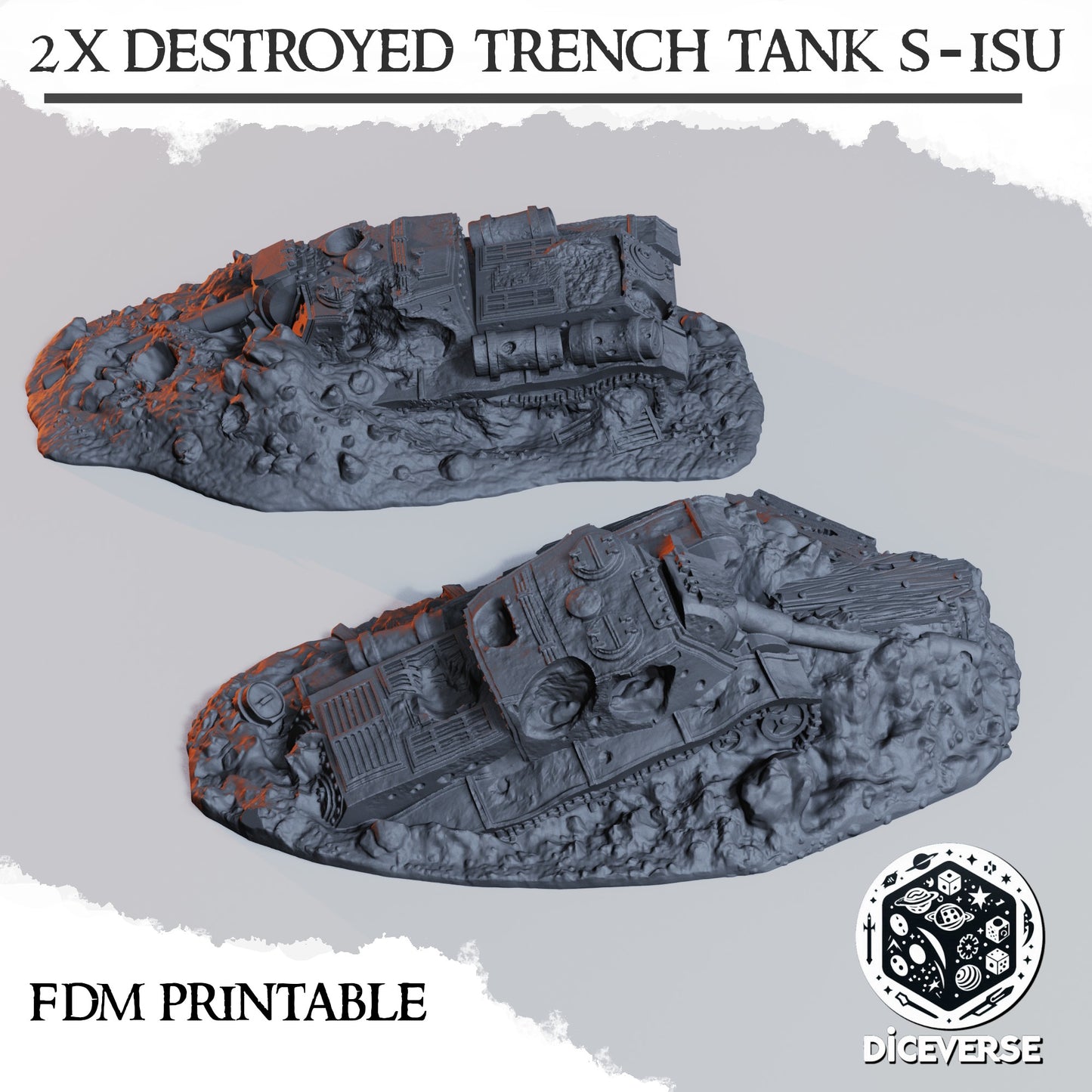 Trench Terrain: Destroyed S-ISU - Diceverse