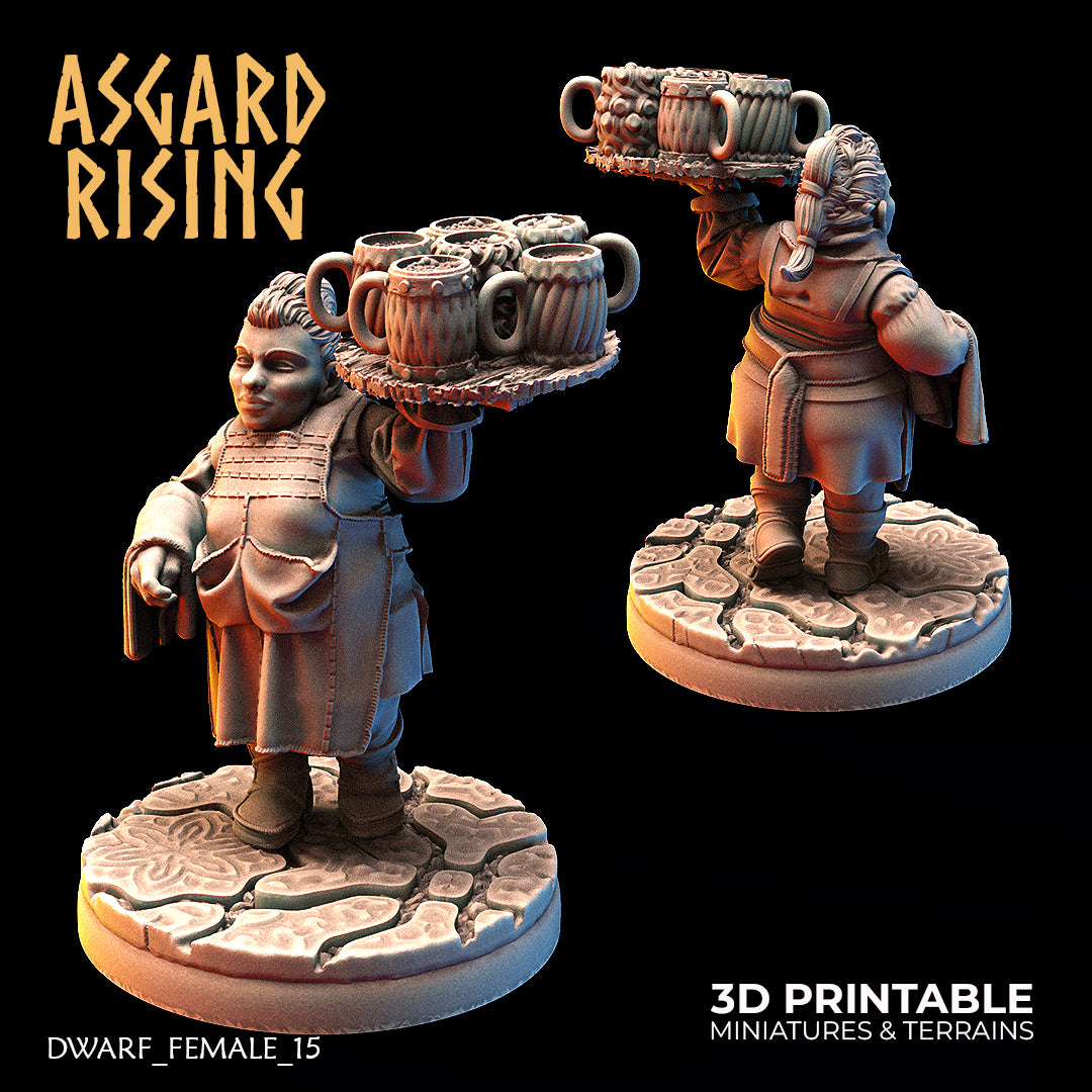 Scale Line Dwar DWARF FEMALE: Dwarven Townsfolk - Asgard Rising – HammerLine