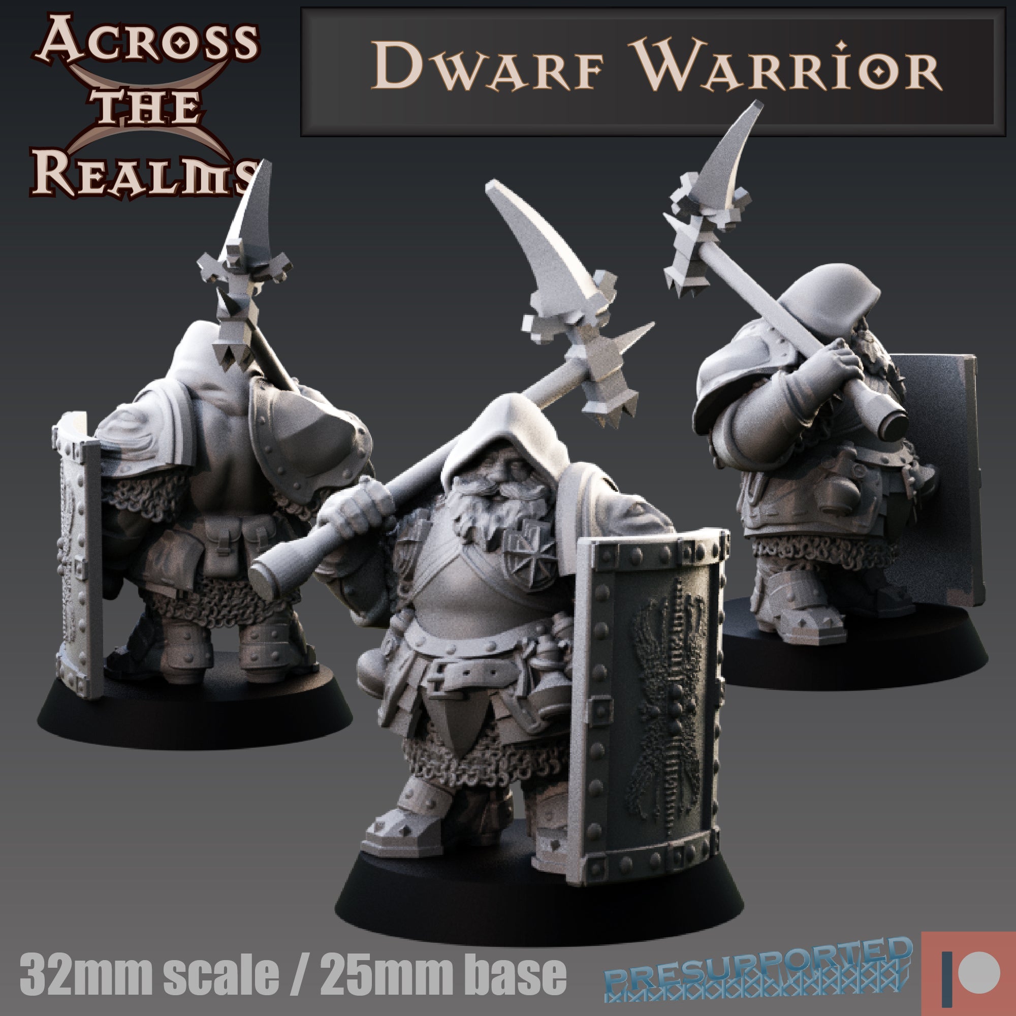 Scale Line Dwar 1x Dwarf Warrior - Across the Realms – HammerLine