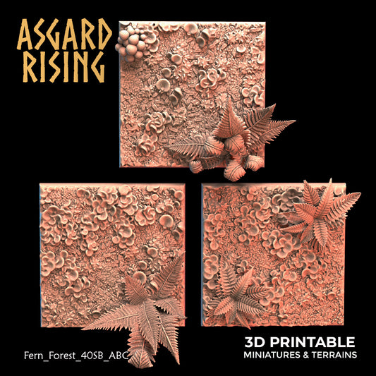 Farnwald - 3x 40 mm quadratische Basis - Asgard Rising