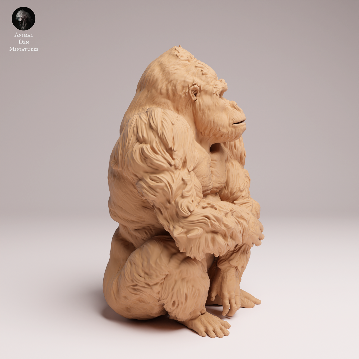 Eastern Lowland Gorilla sitting - Silverback - Animal Den Miniatures