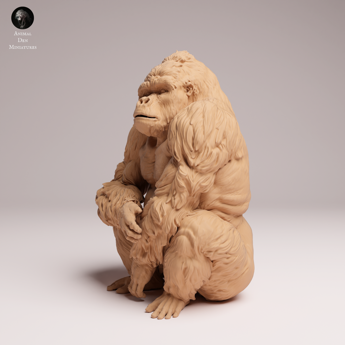 Eastern Lowland Gorilla sitting - Silverback - Animal Den Miniatures