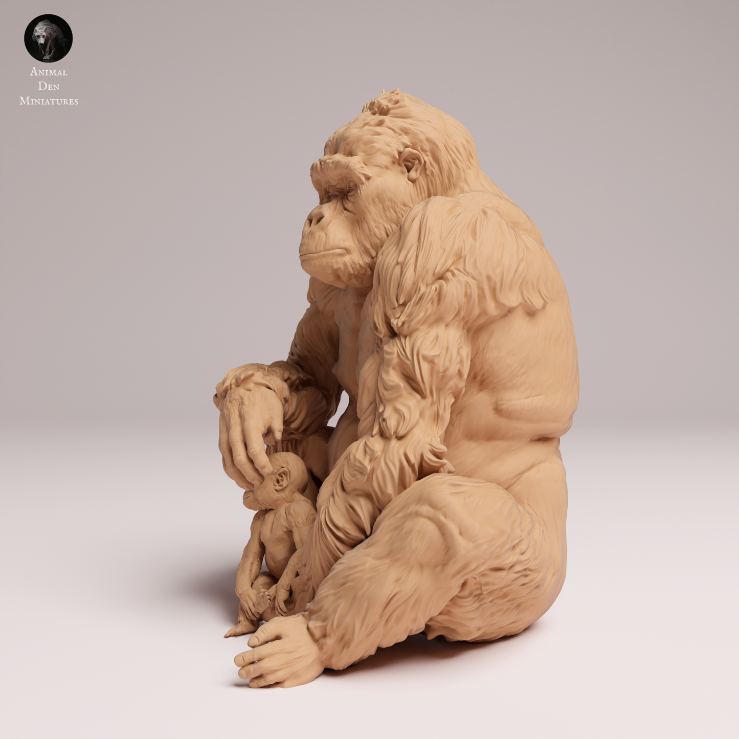 Eastern Lowland Gorilla Female and Infant sitting - Animal Den Miniatures