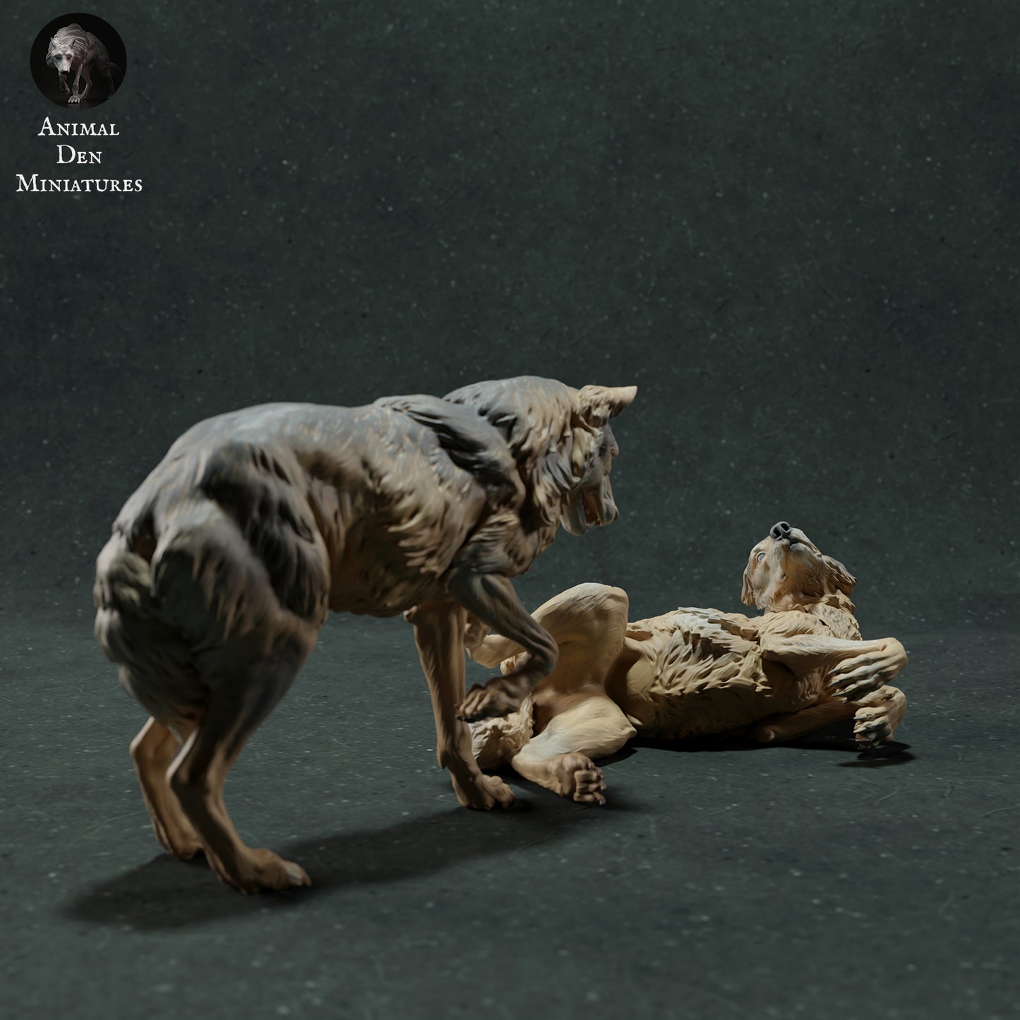 Iberische Wölfe spielen - Animal Den Miniatures