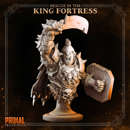 Ork-Kriegsherr - THROG - Büste - April 2023 - RETTUNG IN DER KÖNIGSFESTUNG - MASTERS OF DUNGEONS QUEST - Primal Collectibles