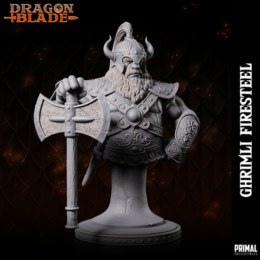 Zwerg - Ghrimli Firesteel - Büste - Juli 2023 - DRAGONBLADE - MASTERS OF DUNGEONS QUEST - Primal Collectibles